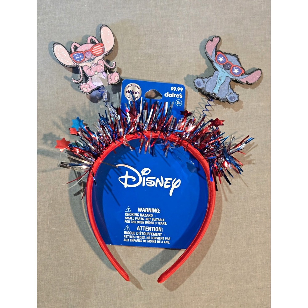 Disney Lilo & Stitch Angel Patriotic Headband Claire's Exclusive Red White Blue